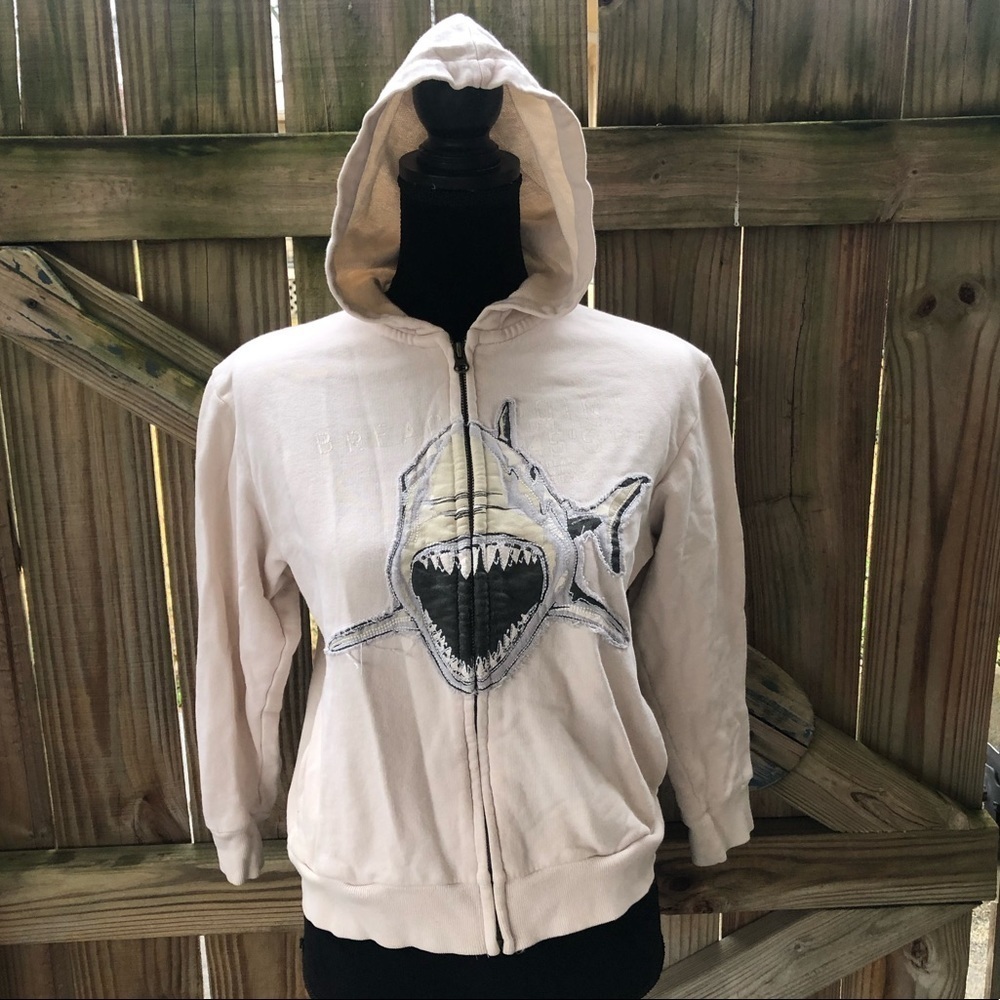 Gap Kids Seal Beach Great White Shark Open Jaws Zip Up Cotton Hoodie Unisex M